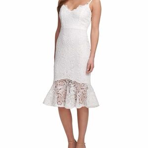 White Lace Midi Dress